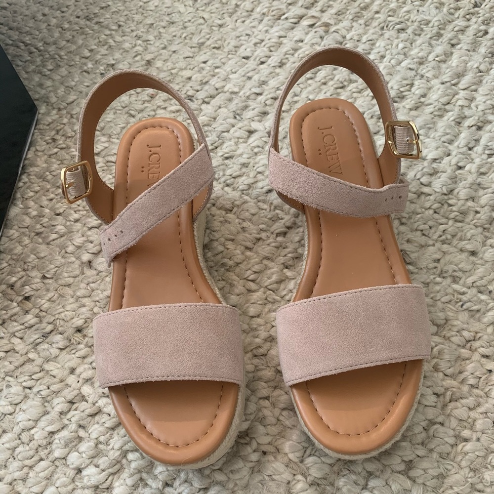 J.Crew Suede Platform Espadrilles Sandals